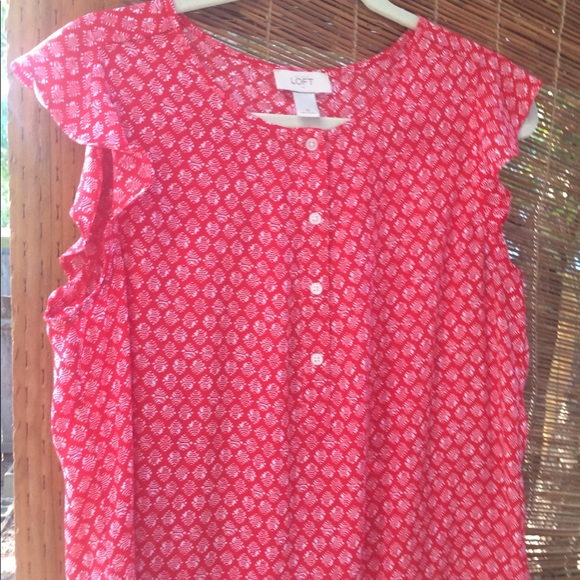 Loft Orange Red Blouse - Picture 4 of 5